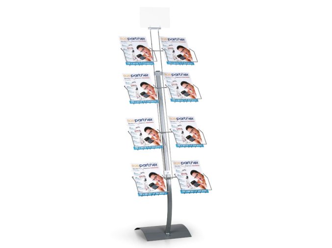stojan pro odber letaku 8xa5 dratena kapsa sedostribrny 7249