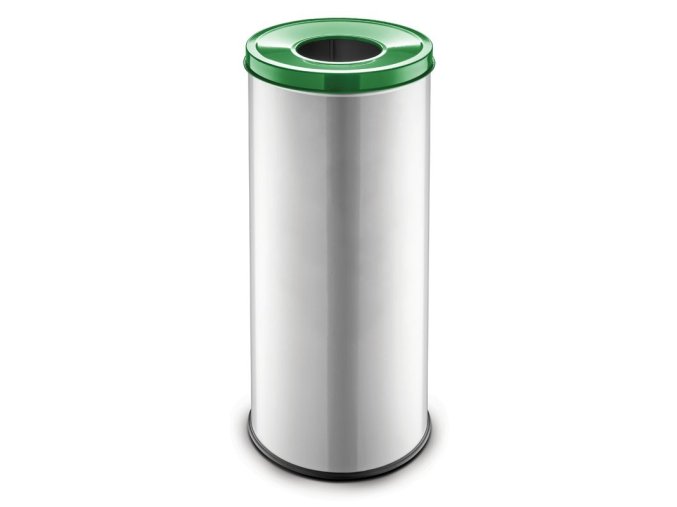 kovovy kos na trideny odpad 45 l stribrny sklo 88734