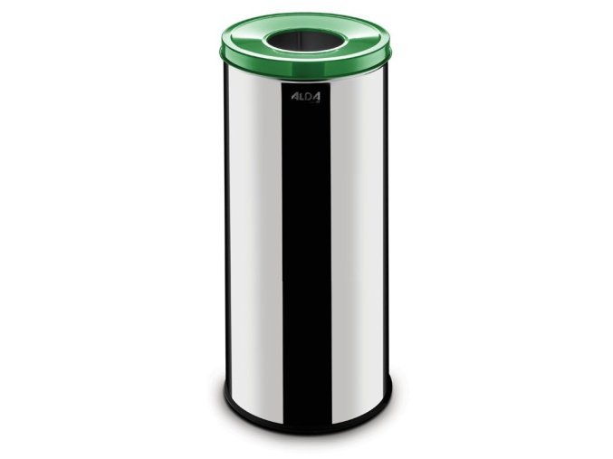 Kovový koš na tříděný odpad 45 L nerez lesklý, sklo