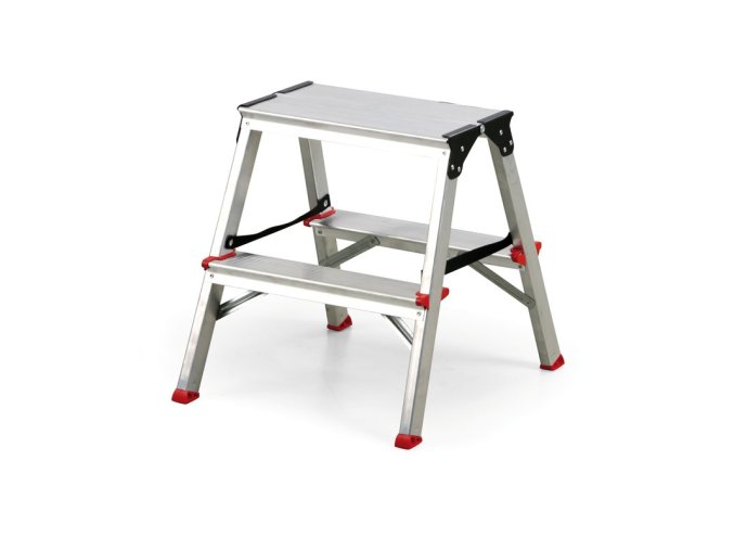 Hliníkové oboustranné schůdky VENBOS, 2x2 stupně, 430 mm