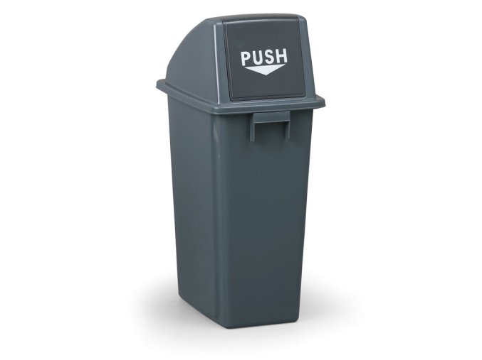 Plastový odpadkový koš na třídění odpadků, 60 l, 320 x 440 x 790 mm, šedý