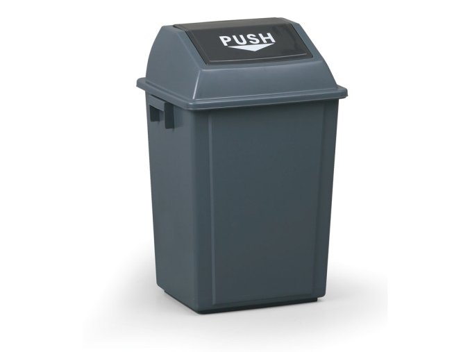Kancelářský plastový koš na odpadky, 40 l, 400 x 320 x 610 mm, šedý