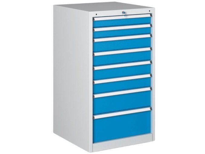 Dílenská zásuvková skříň na nářadí WL/BL, 8 zásuvek, 565 x 580 x 1000 mm