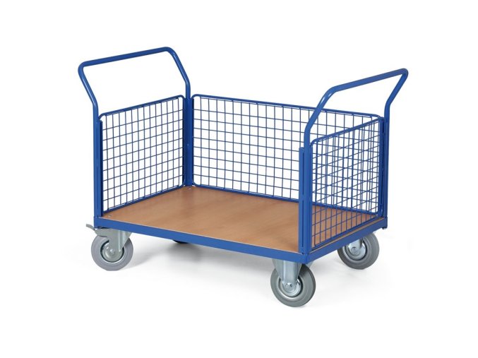 plosinovy vozik 3 dratene vyplne 1200x800 mm nosnost 500 kg kola 200 mm s sedou pryzi 37853