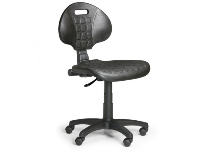 Pracovní židlle na kolečkách PUR, permanentní kontakt, pro měkké podlahy