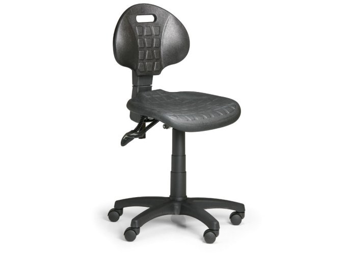 Pracovní židlle na kolečkách PUR, asynchronní mechanika, pro měkké podlahy