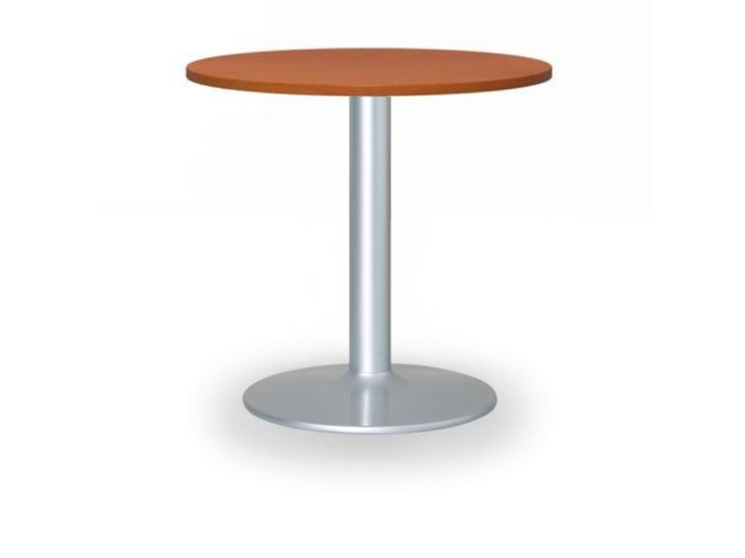 Konferenční stolek ZEUS II, průměr 60 cm, šedá podnož, třešeň