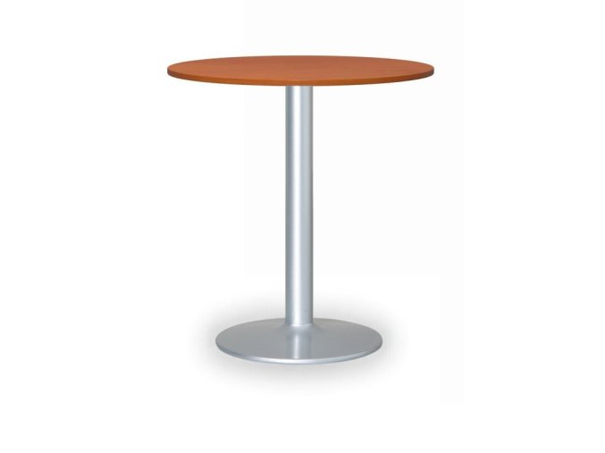 Konferenční stolek FILIP II, průměr 80 cm, šedá podnož, třešeň