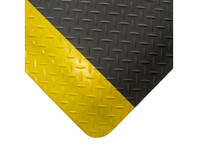 Protiúnavová rohož s diamantovým vzorem, PVC, 0,9 x 18,3 m, černá / žlutá