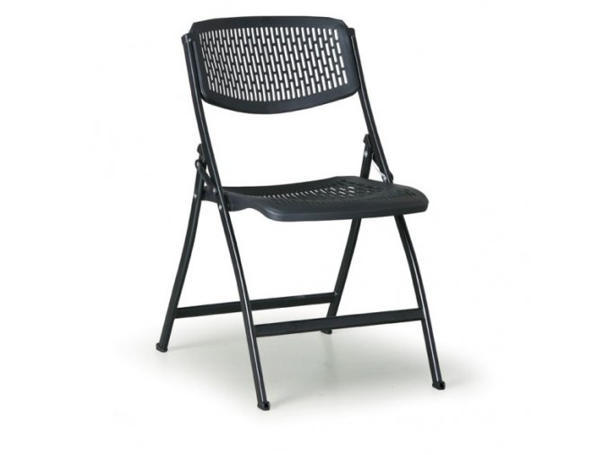 Skládací židle s kovovou lakovanou konstrukcí CLICK, černá