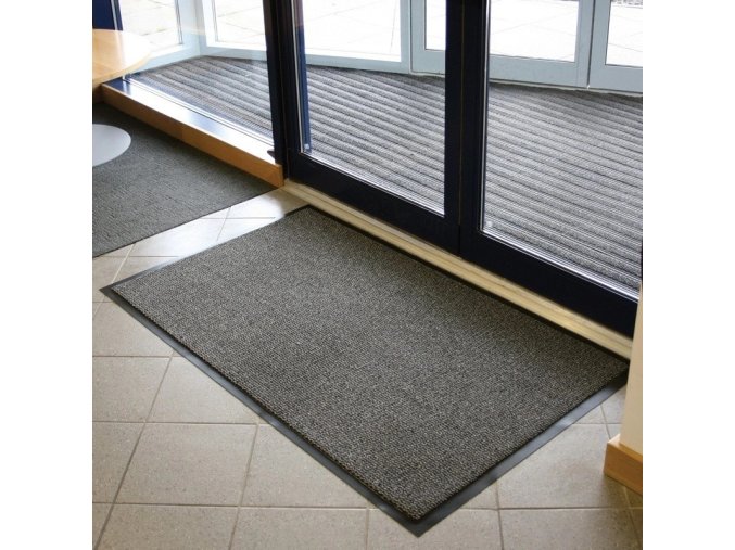 ekonomicka polypropylenova cistici rohoz 90 x 150 cm seda 85191