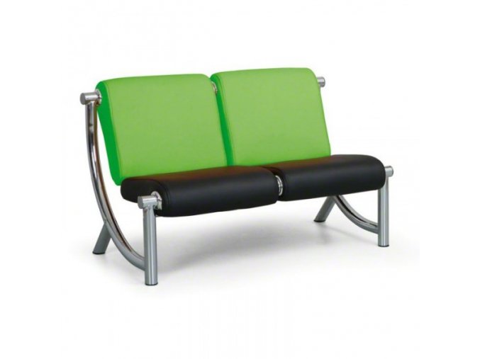 Kožená sedací souprava JAZZY II 2-místná, zelená/černá