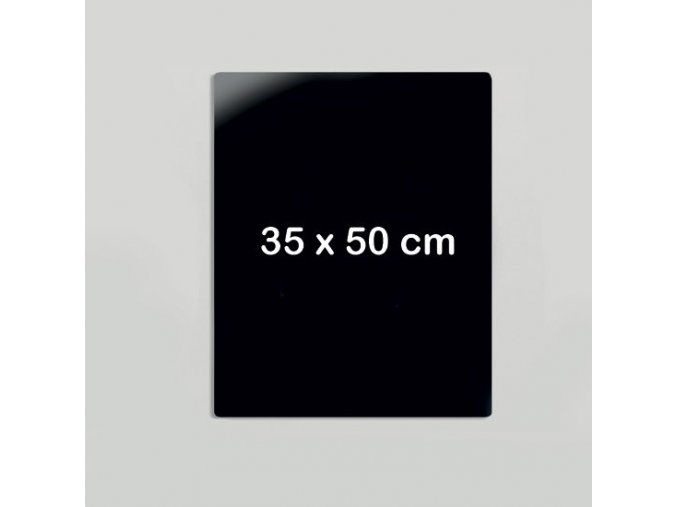 Skleněná magnetická tabule na zeď, černá, 500 x 350 mm