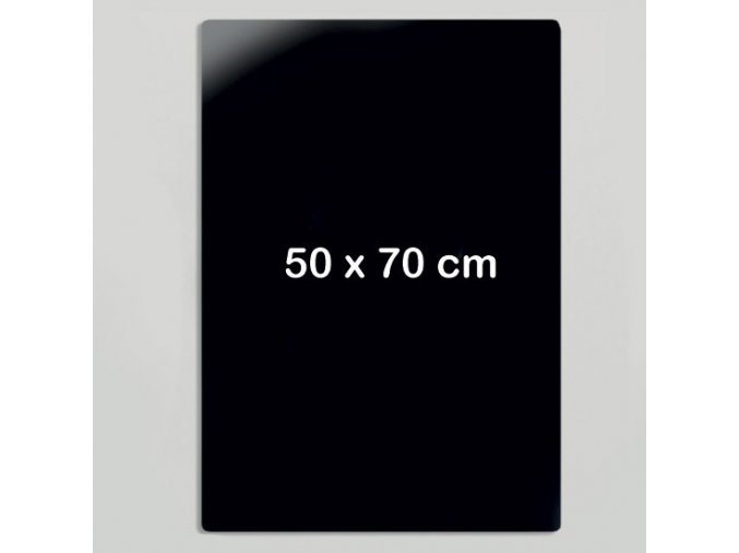 Skleněná magnetická tabule na zeď, černá, 700 x 500 mm