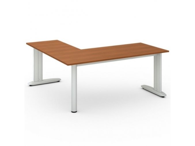 Rohový kancelářský psací stůl PRIMO FLEXIBLE 1800 x 1800 mm, třešeň