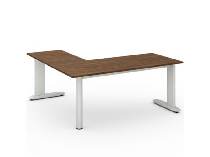 Rohový kancelářský psací stůl PRIMO FLEXIBLE 1800 x 1800 mm, ořech