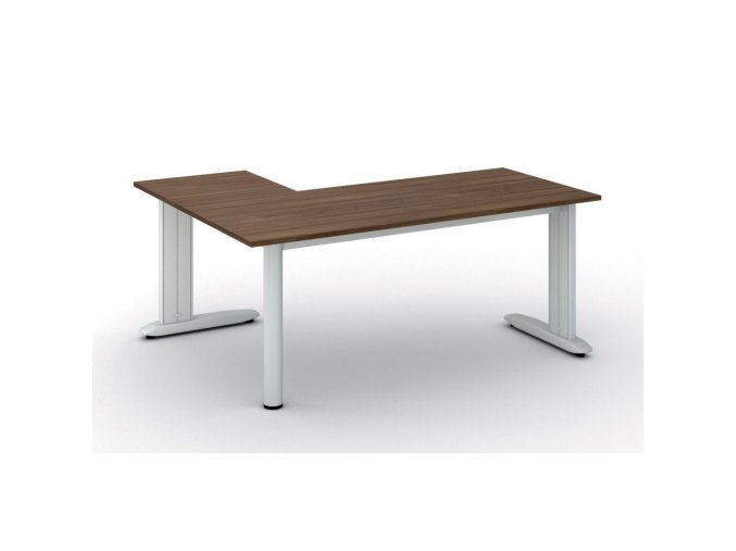 Rohový kancelářský stůl PRIMO FLEXIBLE, 180x140 cm, ořech