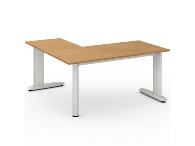 Rohový kancelářský psací stůl PRIMO FLEXIBLE 1600 x 1600 mm, buk