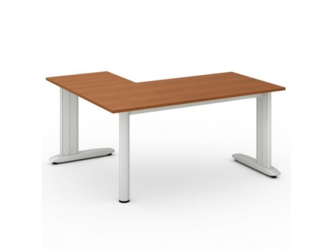 Rohový kancelářský psací stůl PRIMO FLEXIBLE 1600 x 1400 mm, třešeň