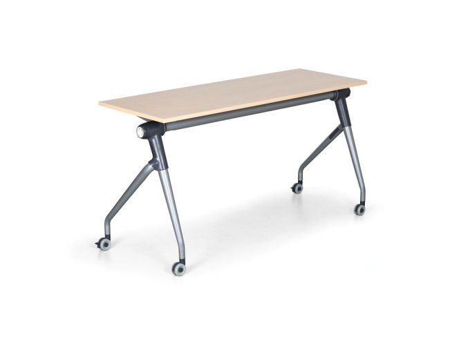 Skládací jednací stůl se sklopnou deskou TRAINING PLUS, 145x45 cm, bříza