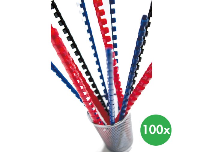 Plastový hřbet pro kroužkovou vazbu, 6 mm, černá, 100 ks
