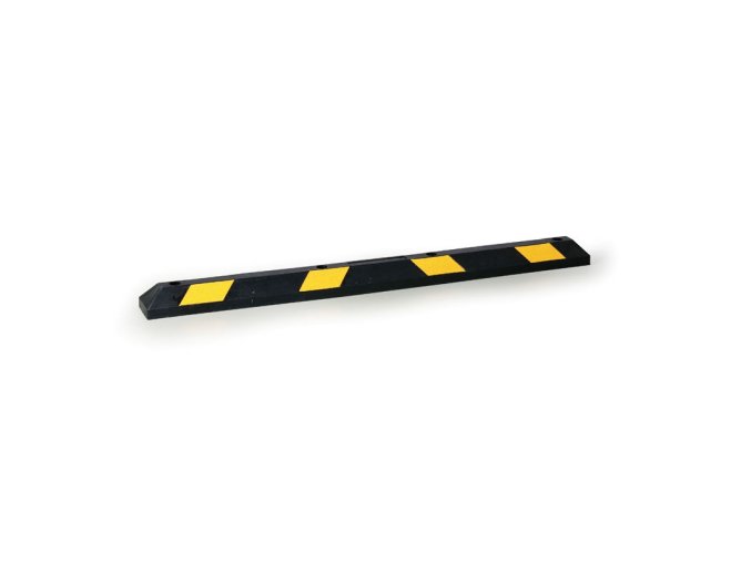 Pryžový parkovací doraz s reflexní fólií, délka 1830 mm, výška 100 mm