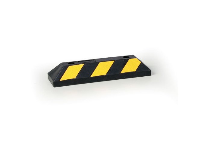 Pryžový parkovací doraz s reflexní fólií, délka 550 mm, výška 100 mm