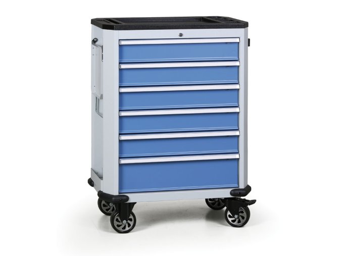 pojizdny dilensky vozik na naradi expert 6 zasuvek modra 8250