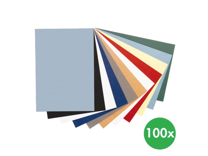 Karton pro kroužkovou vazbu, červená imitace kůže, 100 ks