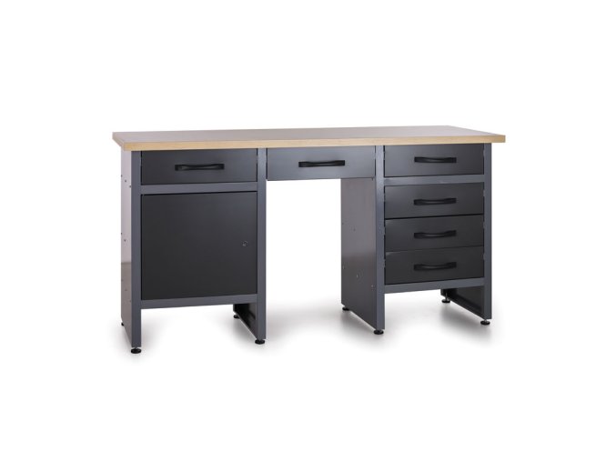 pracovni stul do dilny hobby iii 840 x 1600 x 600 mm 6 zasuvek 1 skrinka 22771
