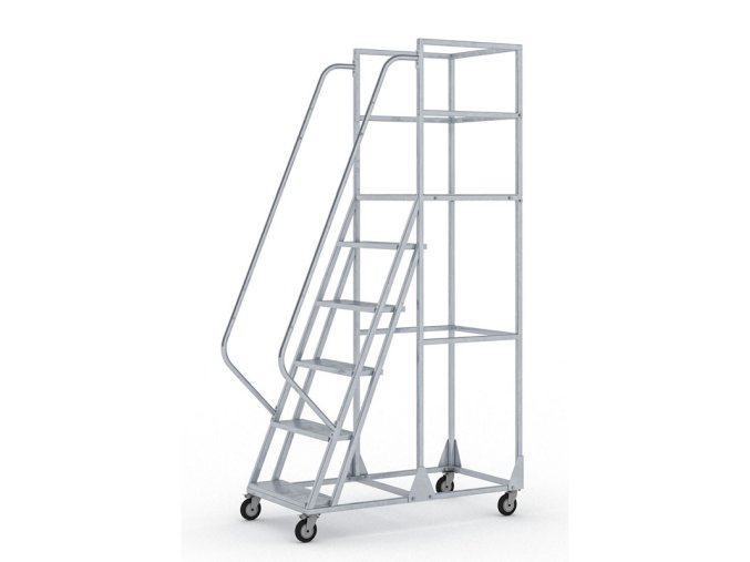 pojizdny ocelovy zebrik s plosinou 6 pricek vyska plosiny 1 5 m 23359