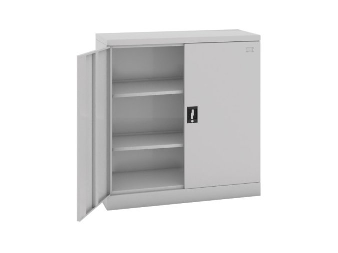 plechova policova skrinka na naradi dvoudverova cylindricky zamek 1040 x 1000 x 435 mm 19288