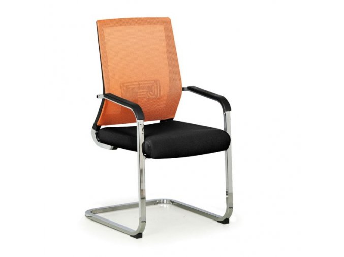 Konferenční židle ELITE NET, oranžová/černá