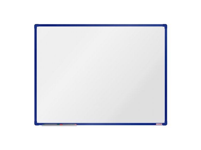 Bílá magnetická popisovací tabule boardOK, 1200 x 900 mm, modrý rám