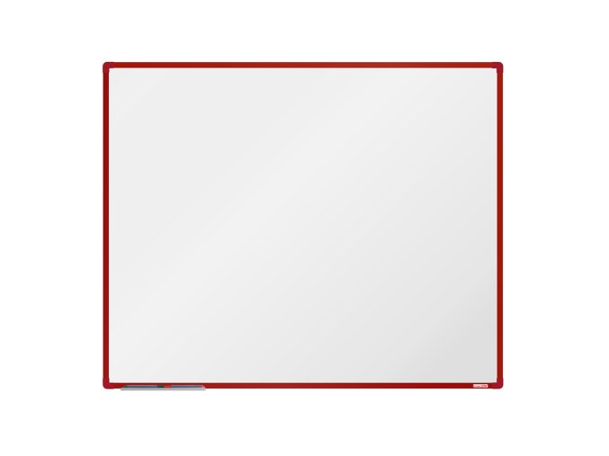 Bílá magnetická popisovací tabule boardOK, 1500 x 1200 mm, červený rám