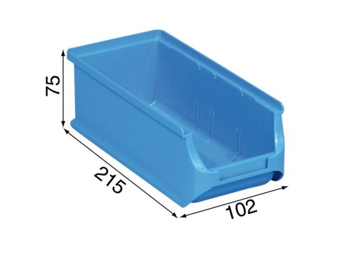 Plastové boxy PLUS 2L, 102 x 215 x 75 mm, modré, 20 ks
