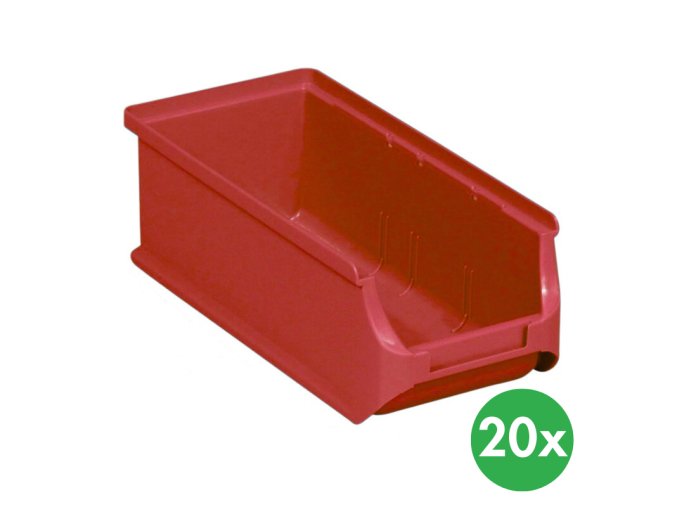 Plastové boxy PLUS 2L, 102 x 215 x 75 mm, červené, 20 ks