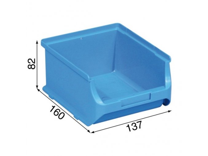 Plastové boxy PLUS 2B, 137 x 160 x 82 mm, modré, 20 ks