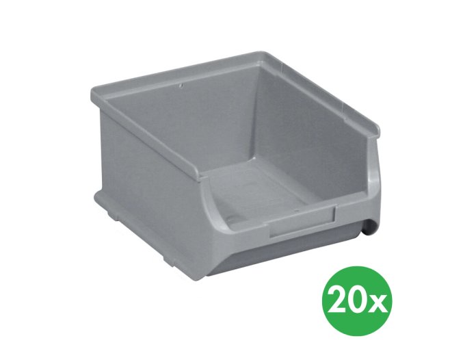 Plastové boxy PLUS 2B, 137 x 160 x 82 mm, šedé, 20 ks