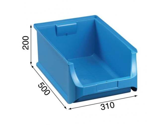 Plastové boxy PLUS 5, 310 x 500 x 200 mm, modré, 6 ks