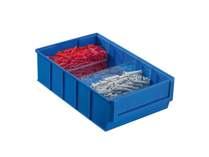 Plastový regálový box ShelfBox typ D - 183 x 300 x 81 mm, 8 ks, modrý