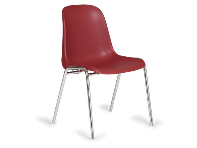 plastova jidelni zidle elena cervena chromovane nohy 1569