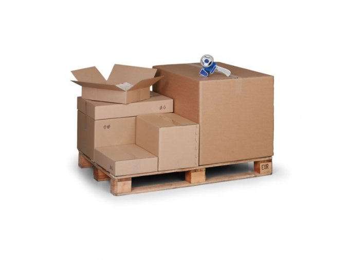Kartonová krabice s klopami, 200x200x100 mm, 3-vrstvá lepenka, balení 25 ks