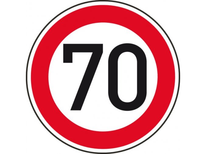 Dopravní značka – Nejvyšší dovolená rychlost 70