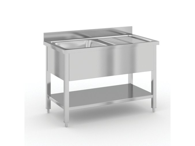 nerezovy myci stul s drezem a odkapavacem 1200 x 600 x 850 mm 93951