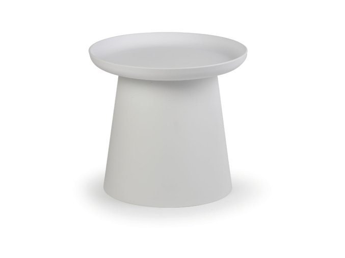 Plastový kávový stolek FUNGO, průměr 50 cm, bílý