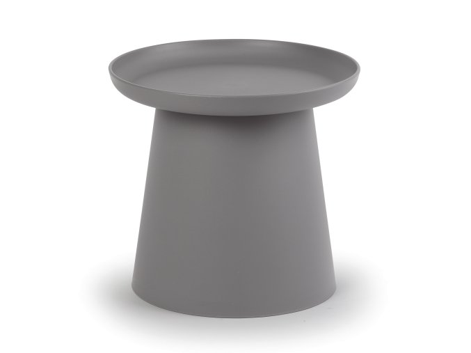 Plastový kávový stolek FUNGO, průměr 50 cm, šedý