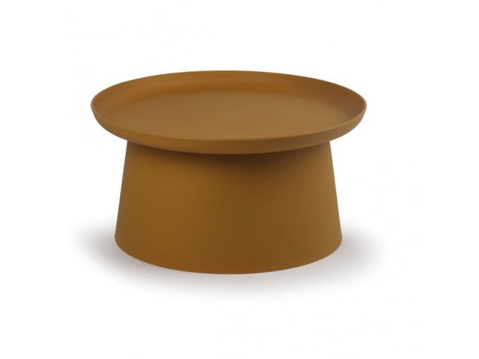 Plastový kávový stolek FUNGO průměr 700 mm, okrový
