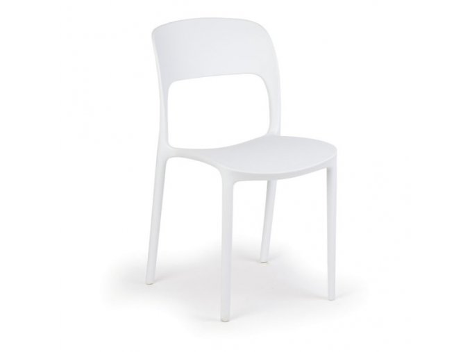 Designová plastová jídelní židle REFRESCO, bílá