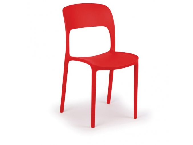 Designová plastová jídelní židle REFRESCO, červená